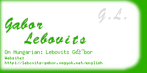 gabor lebovits business card